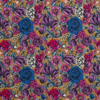 Outdoorstoff Happy Collection Blumen bunt, Senf by Swafing von Cherry Picking